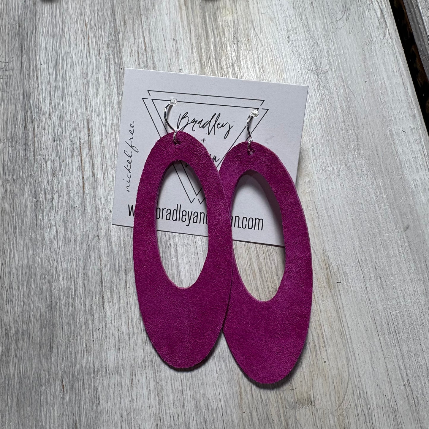 Electric Purple Leather Earring Collection