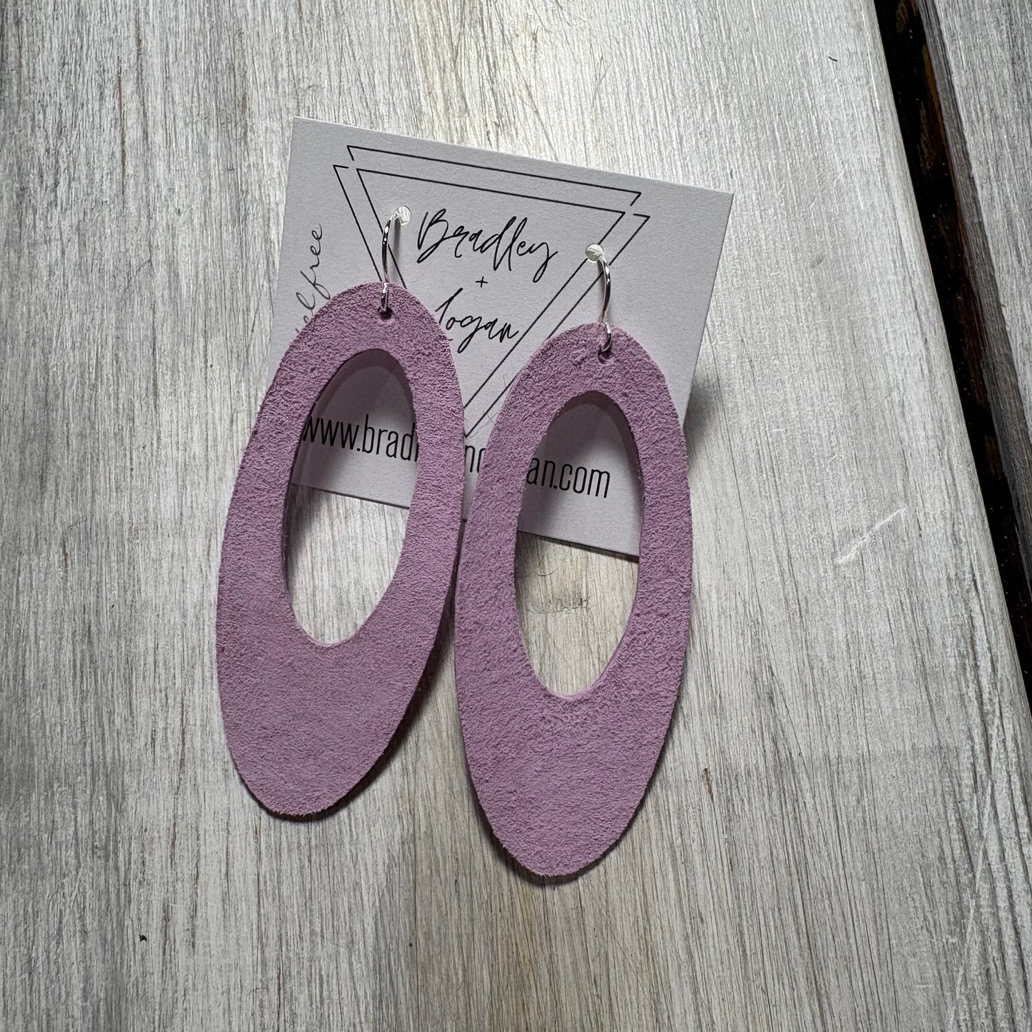 Lilac Leather Earring Collection - Large
