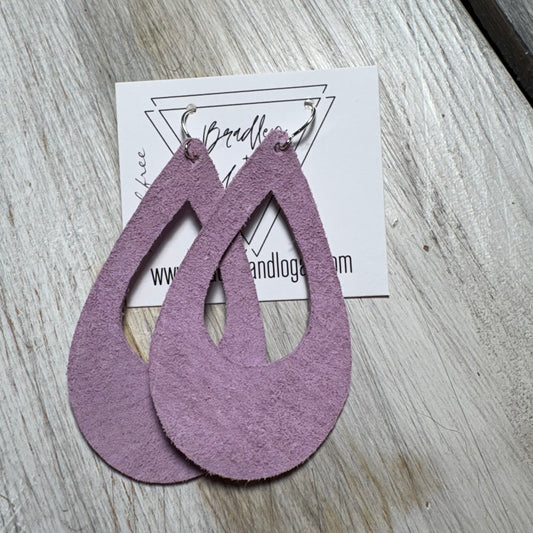 Lilac Leather Earring Collection - Large