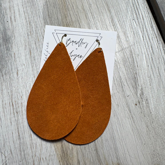 Rusty Orange Leather Earring Collection
