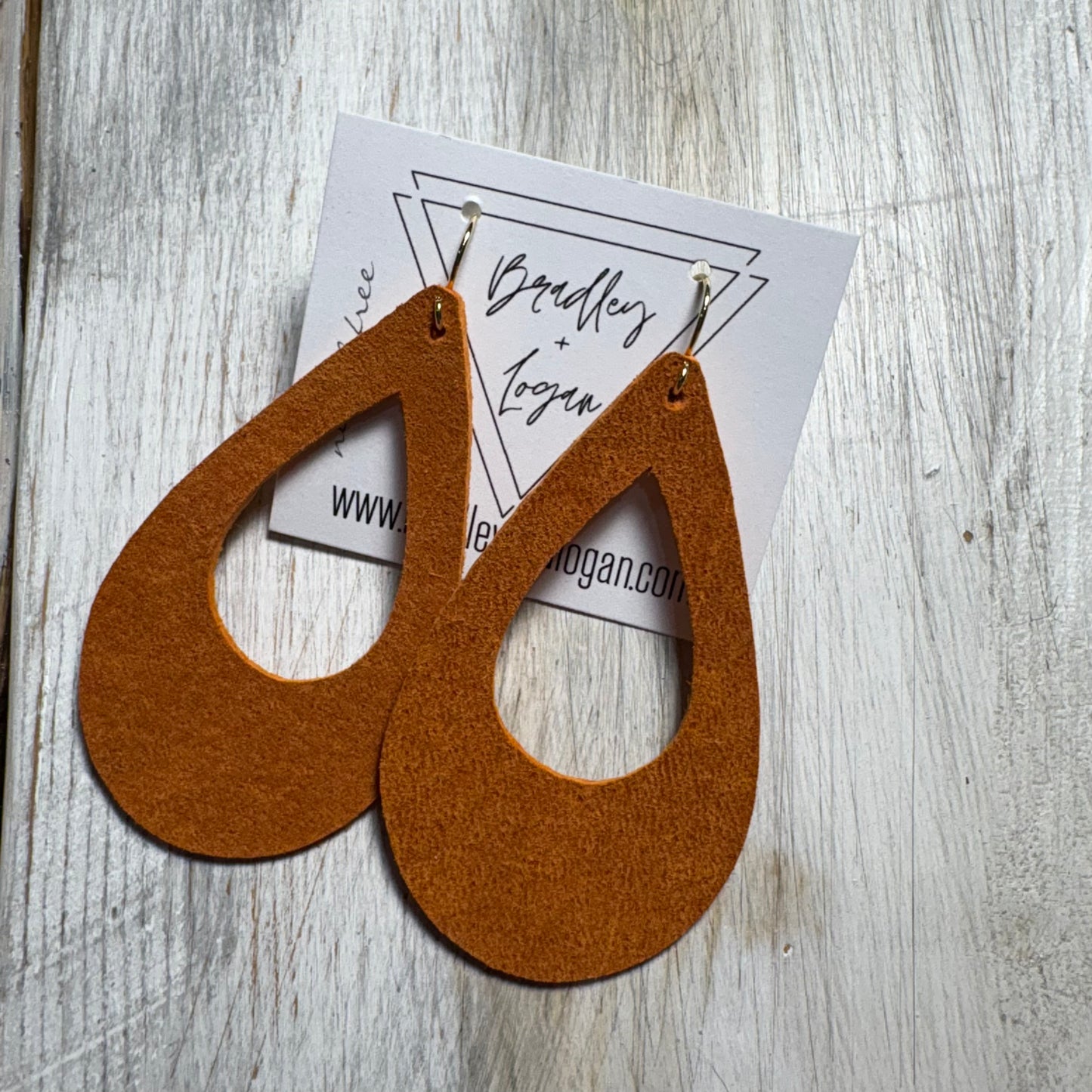 Rusty Orange Leather Earring Collection
