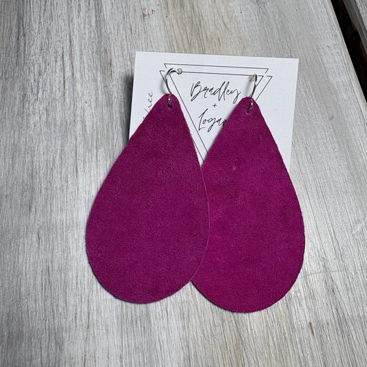Electric Purple Leather Earring Collection
