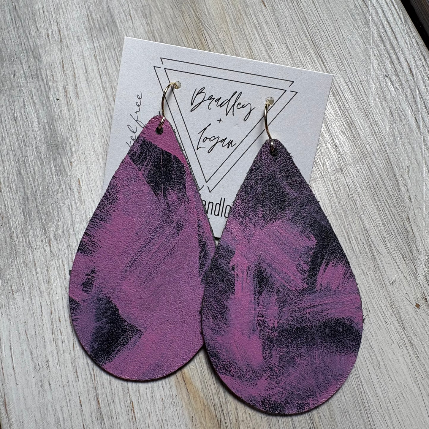 Pink Graffiti Style Leather Earring Collection