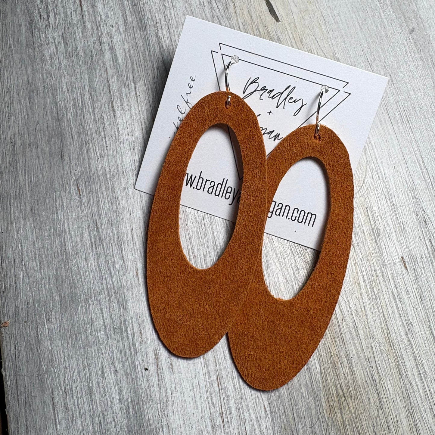 Rusty Orange Leather Earring Collection