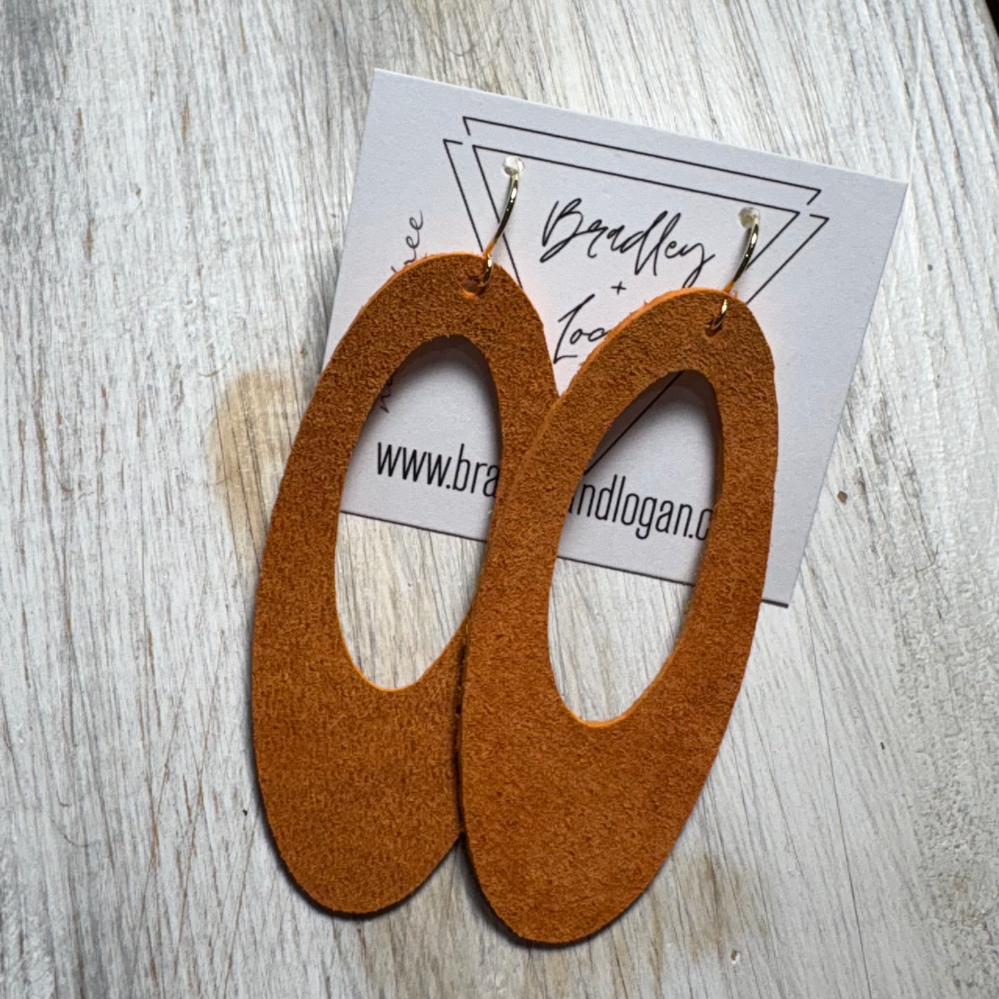 Rusty Orange Leather Earring Collection