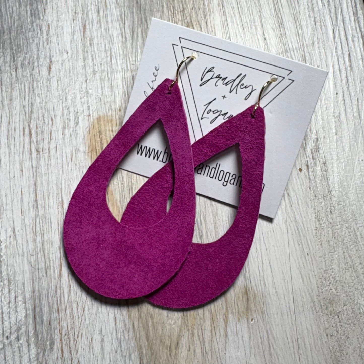 Electric Purple Leather Earring Collection