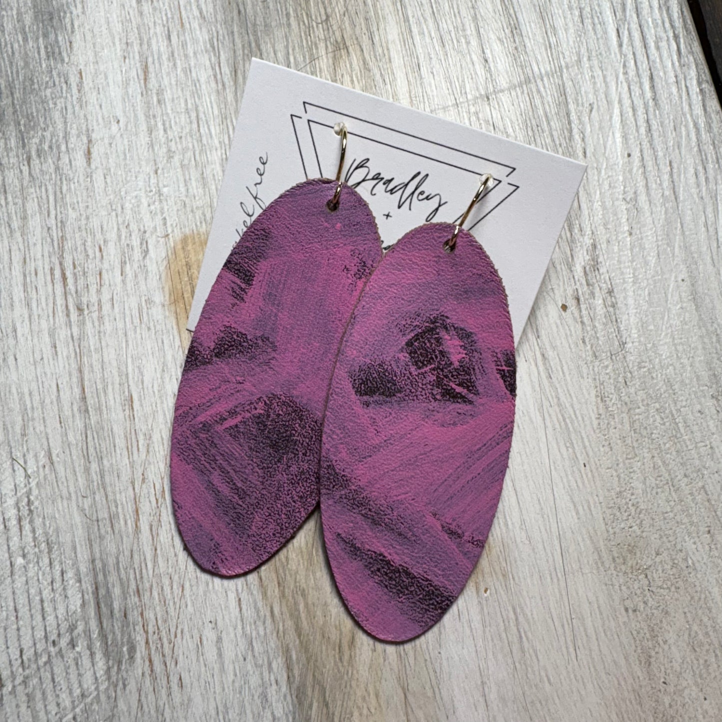 Pink Graffiti Style Leather Earring Collection