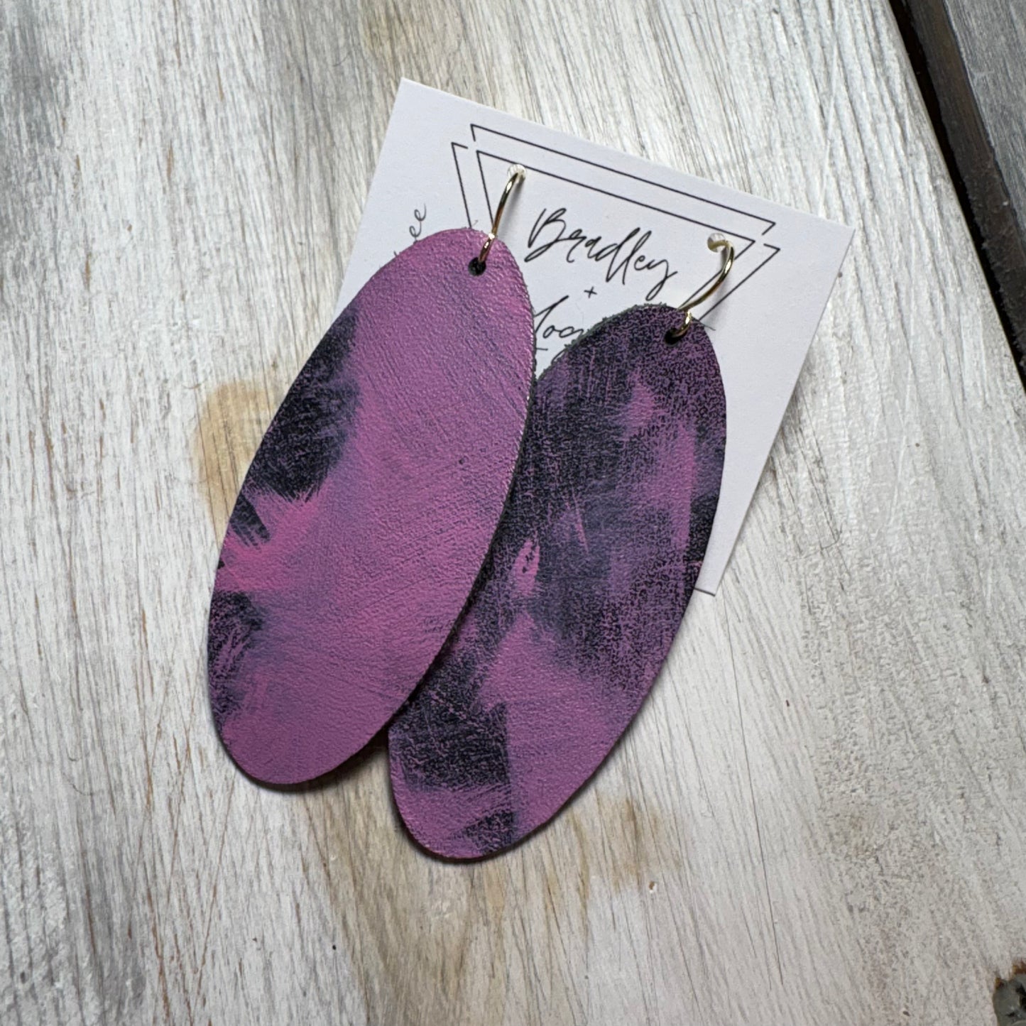 Pink Graffiti Style Leather Earring Collection