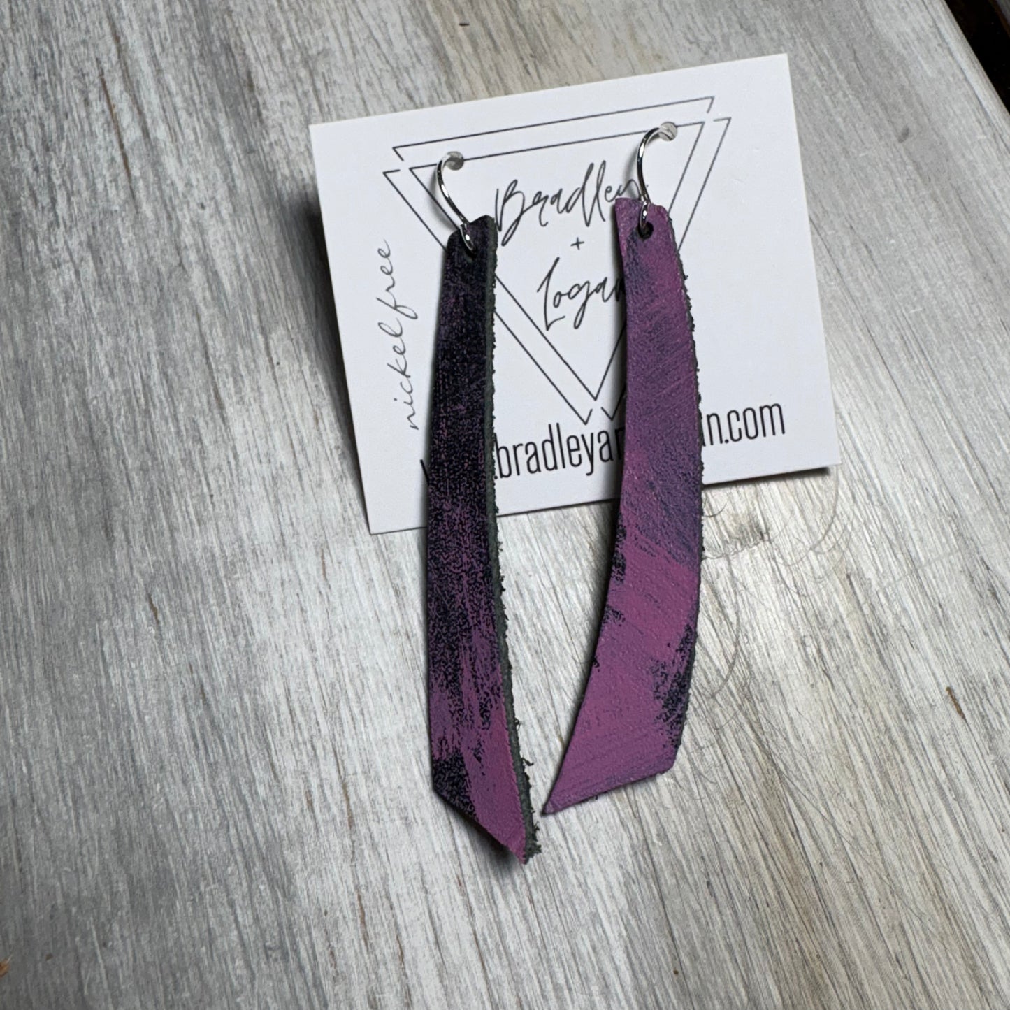 Pink Graffiti Style Leather Earring Collection