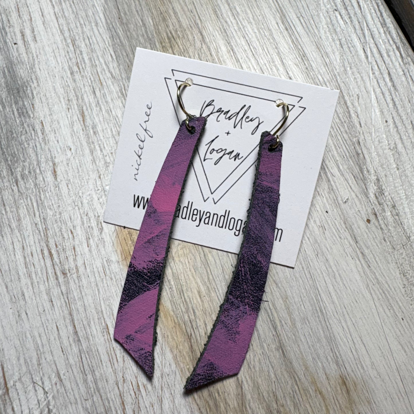 Pink Graffiti Style Leather Earring Collection