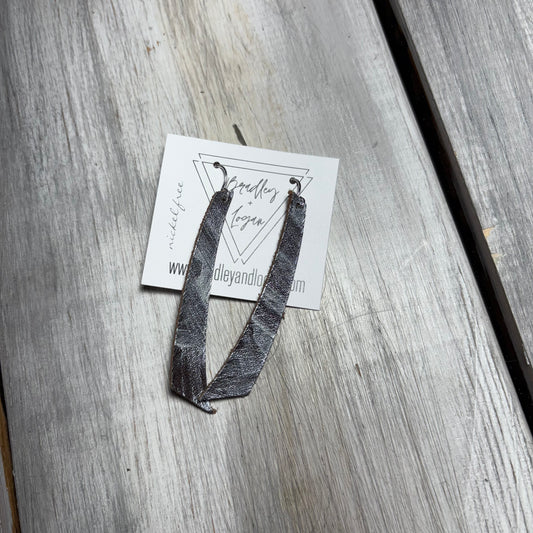 Silver Graffiti Style Leather Earring Collection