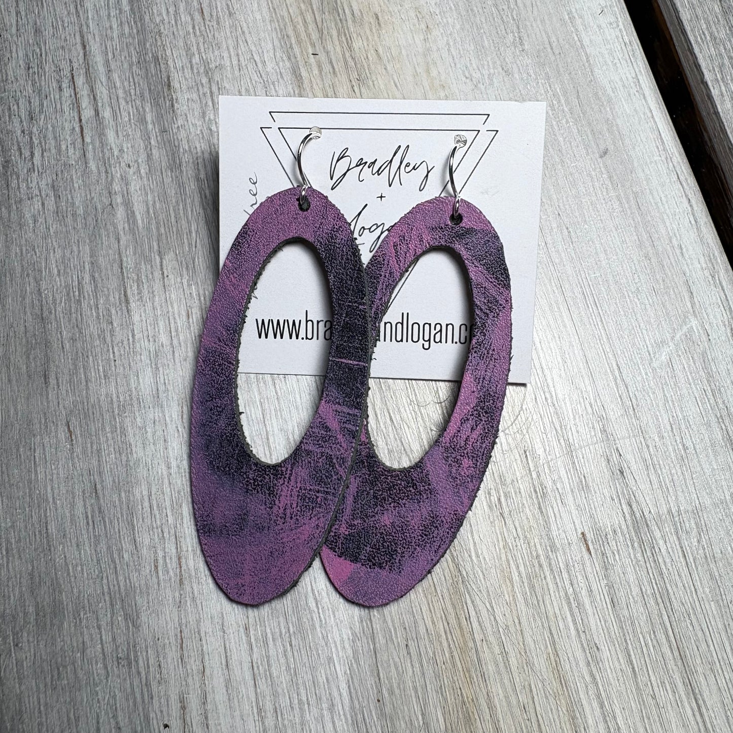 Pink Graffiti Style Leather Earring Collection