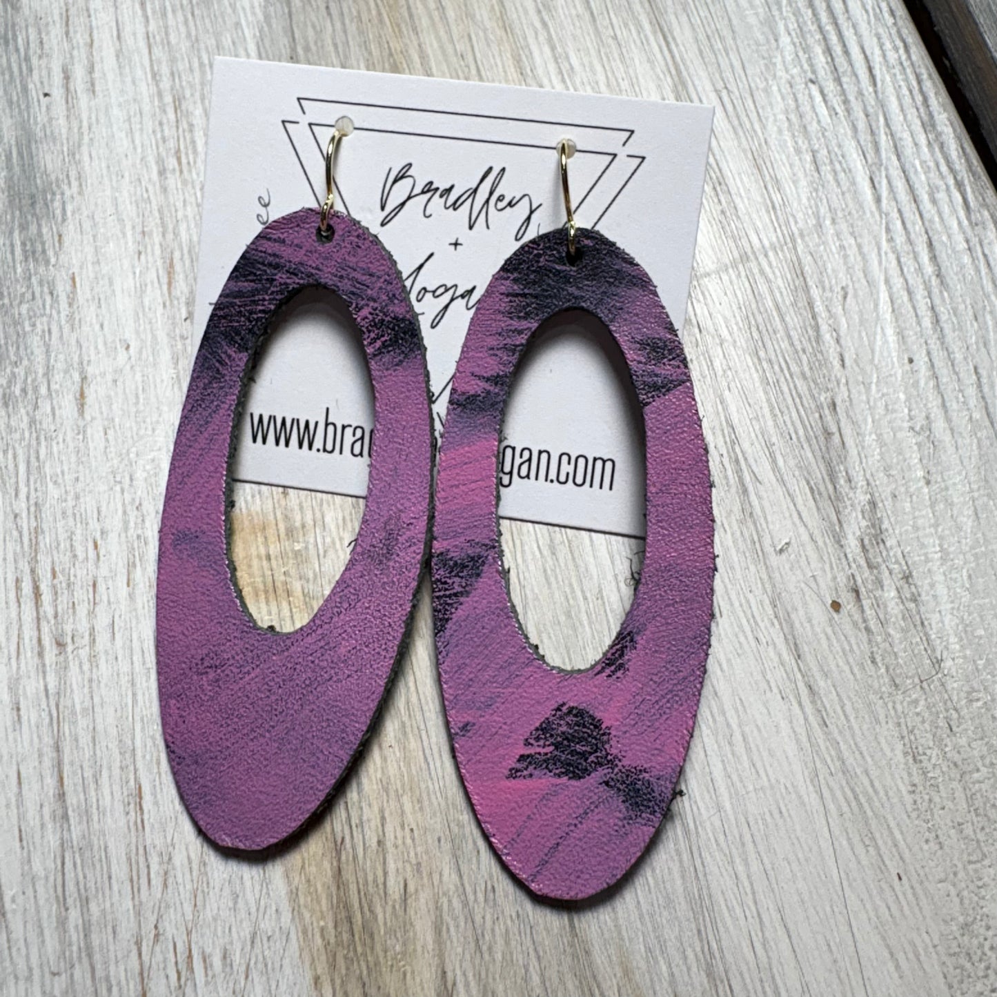 Pink Graffiti Style Leather Earring Collection