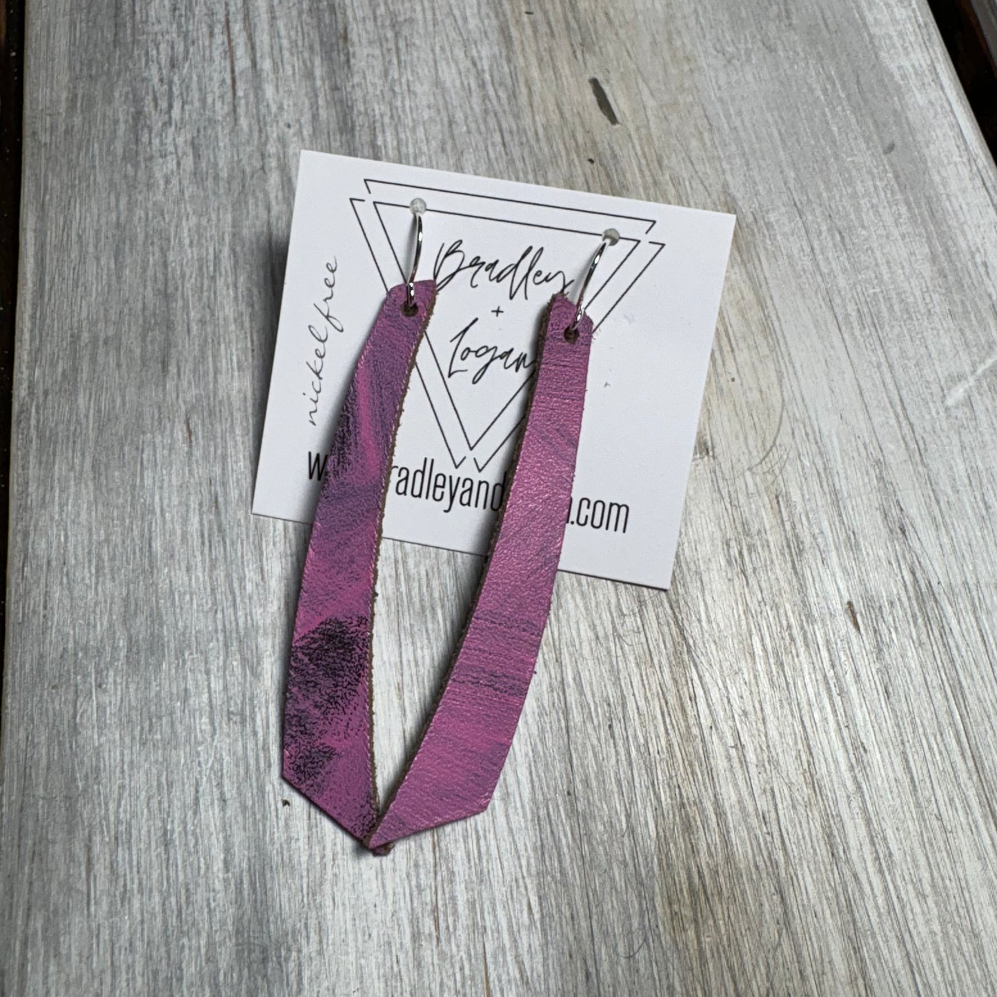 Pink Graffiti Style Leather Earring Collection