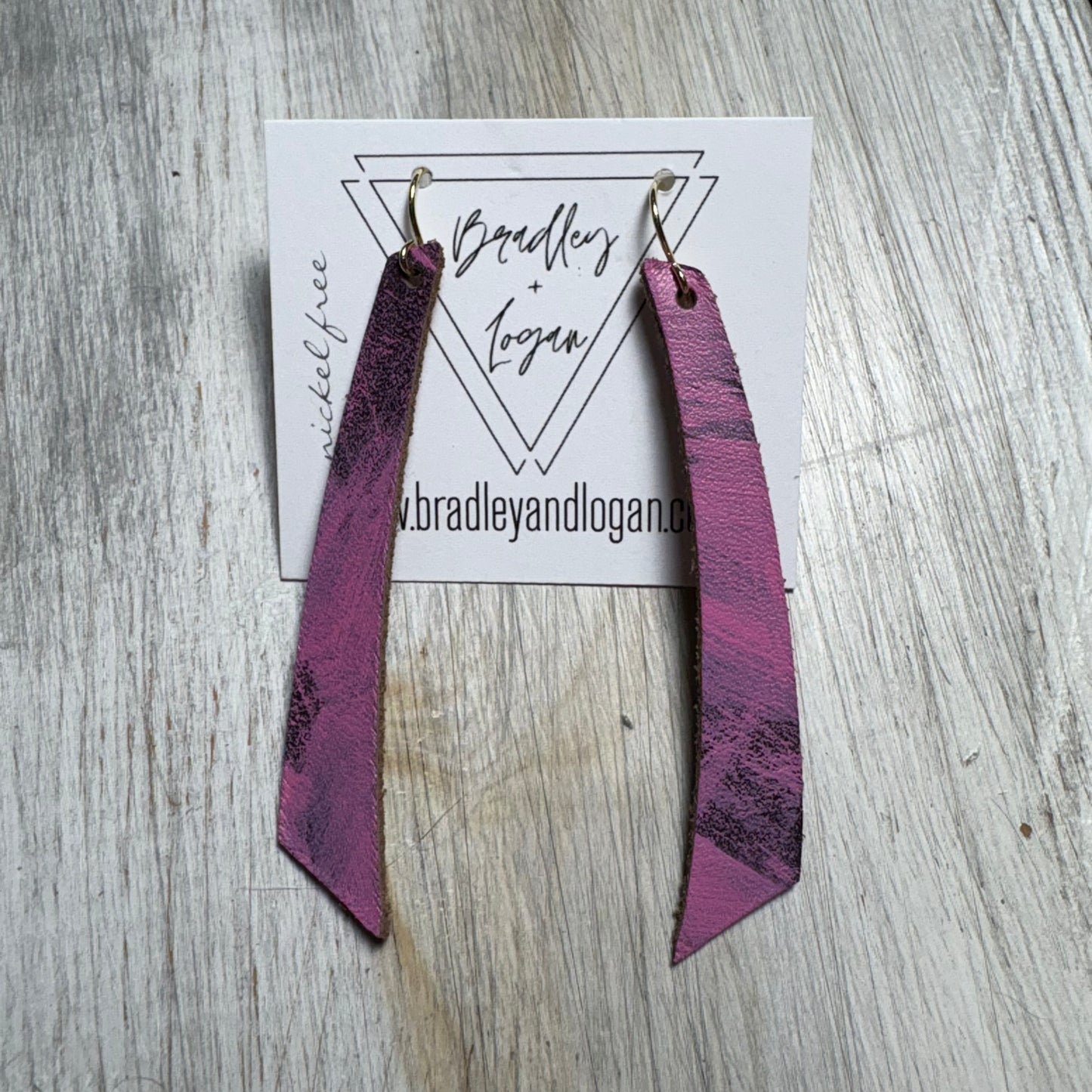 Pink Graffiti Style Leather Earring Collection