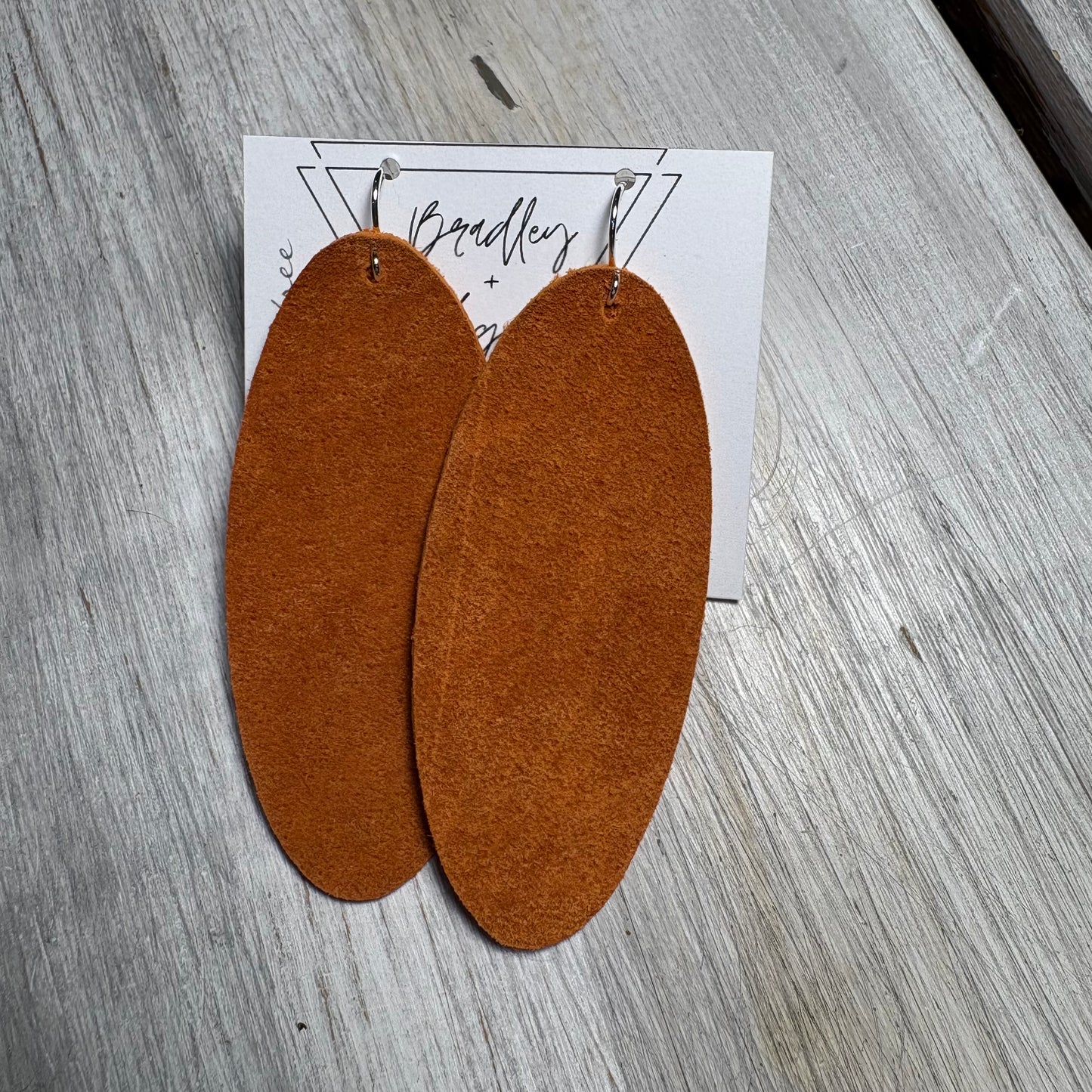 Rusty Orange Leather Earring Collection