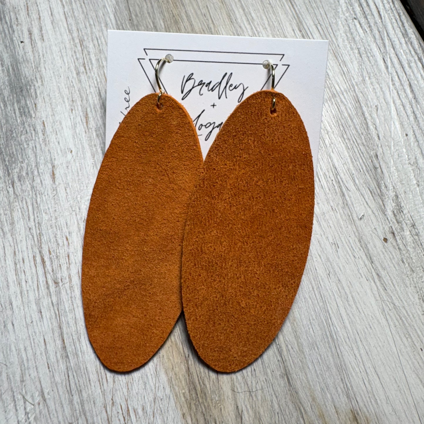 Rusty Orange Leather Earring Collection