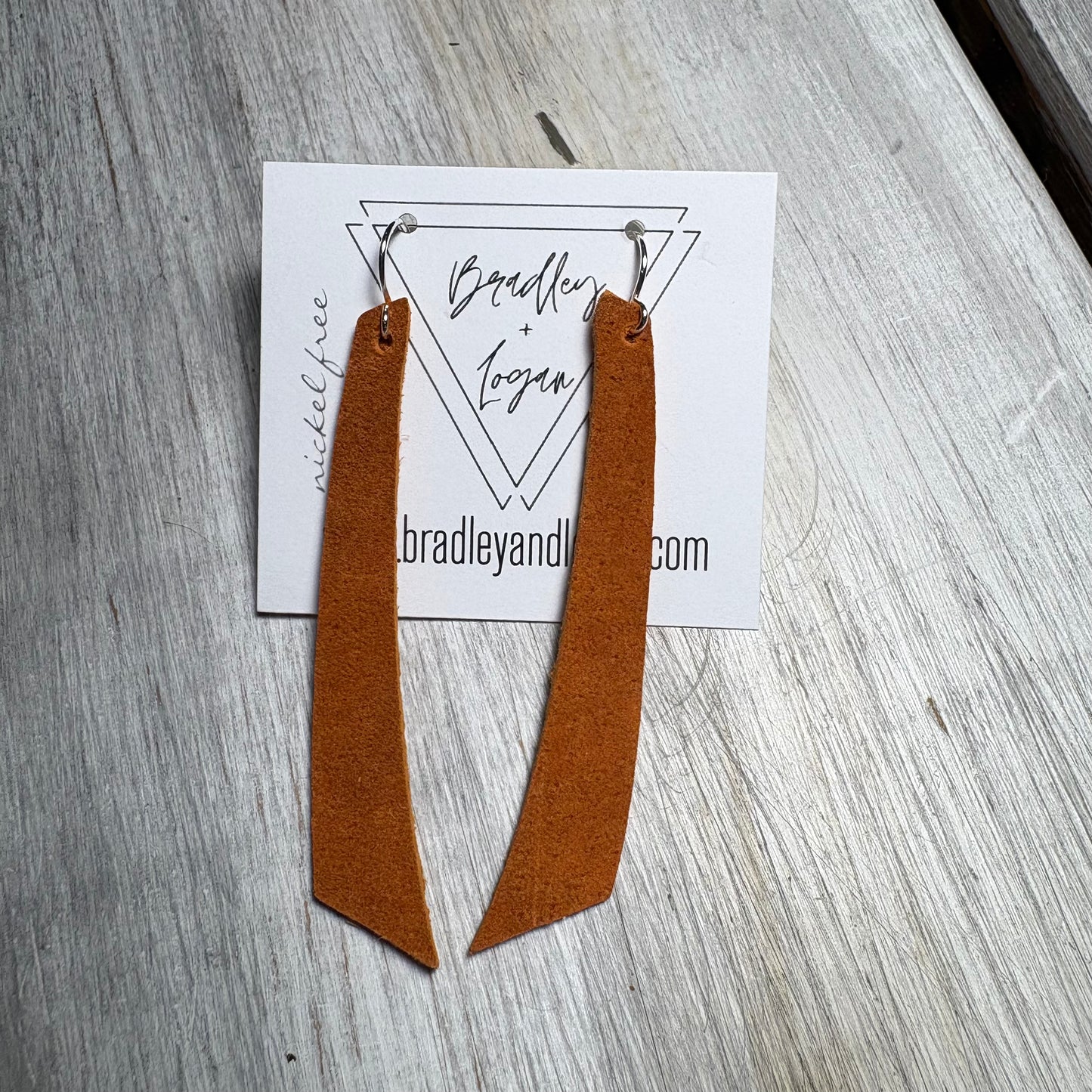 Rusty Orange Leather Earring Collection