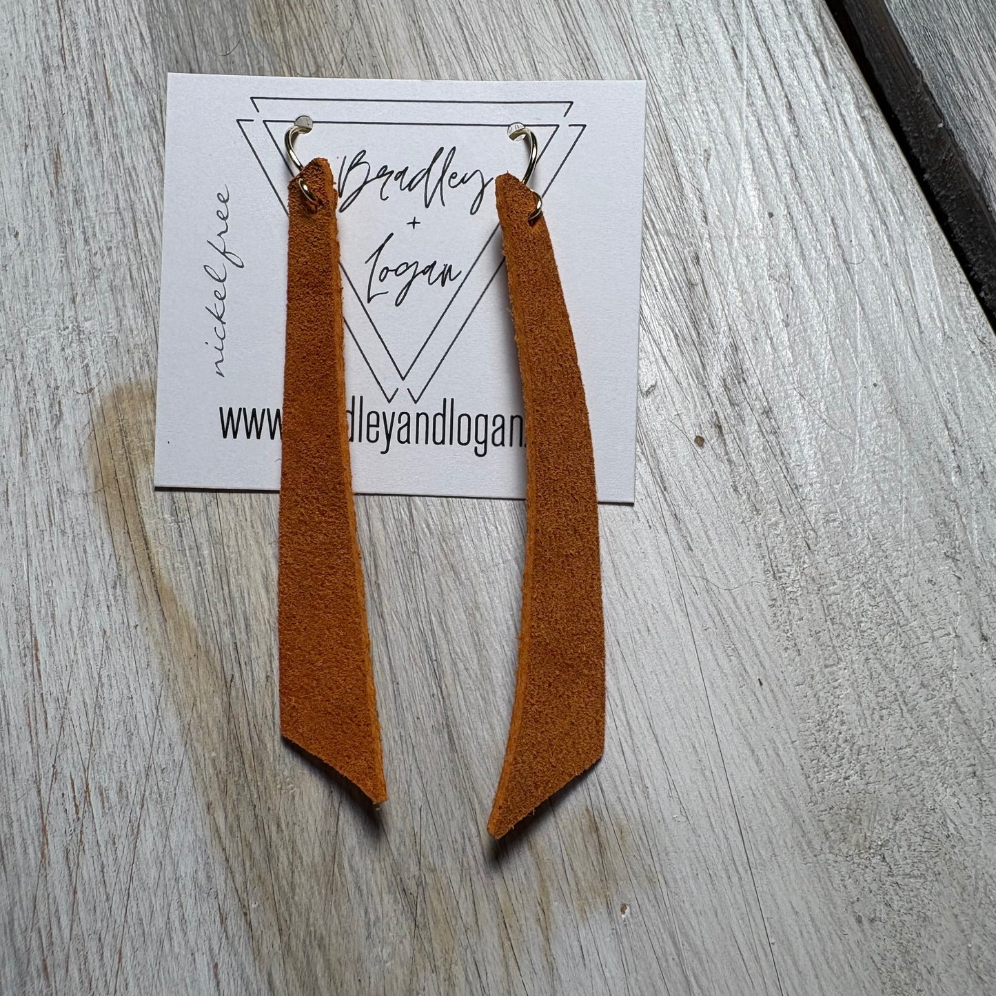 Rusty Orange Leather Earring Collection