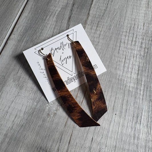 Brushed Leopard Cork Earring Collection - Large Size