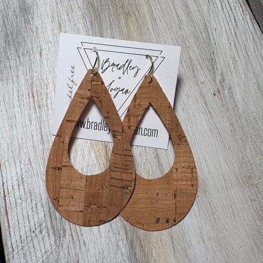 Natural Cork Earring Collection - Large Size