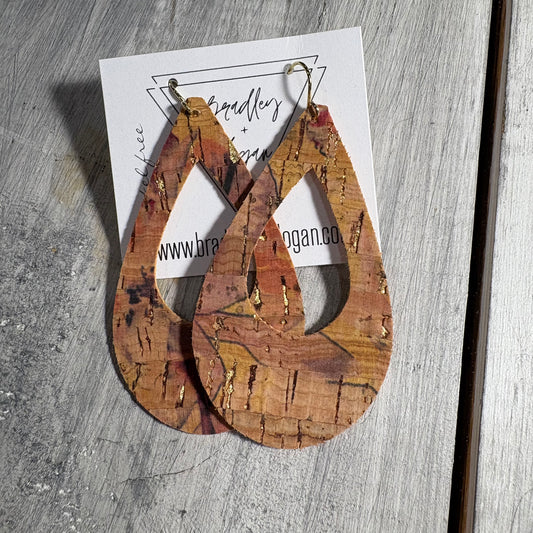 Watercolor Floral Cork Earring Collection - Large Size