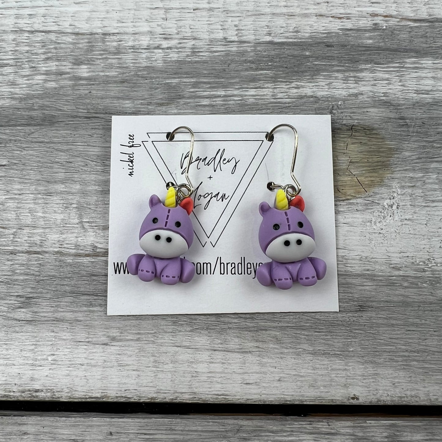 Purple Unicorn Earrings