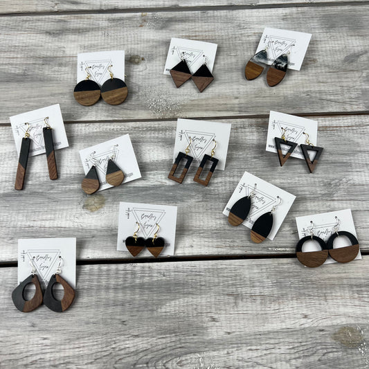 Black + Wood Earrings