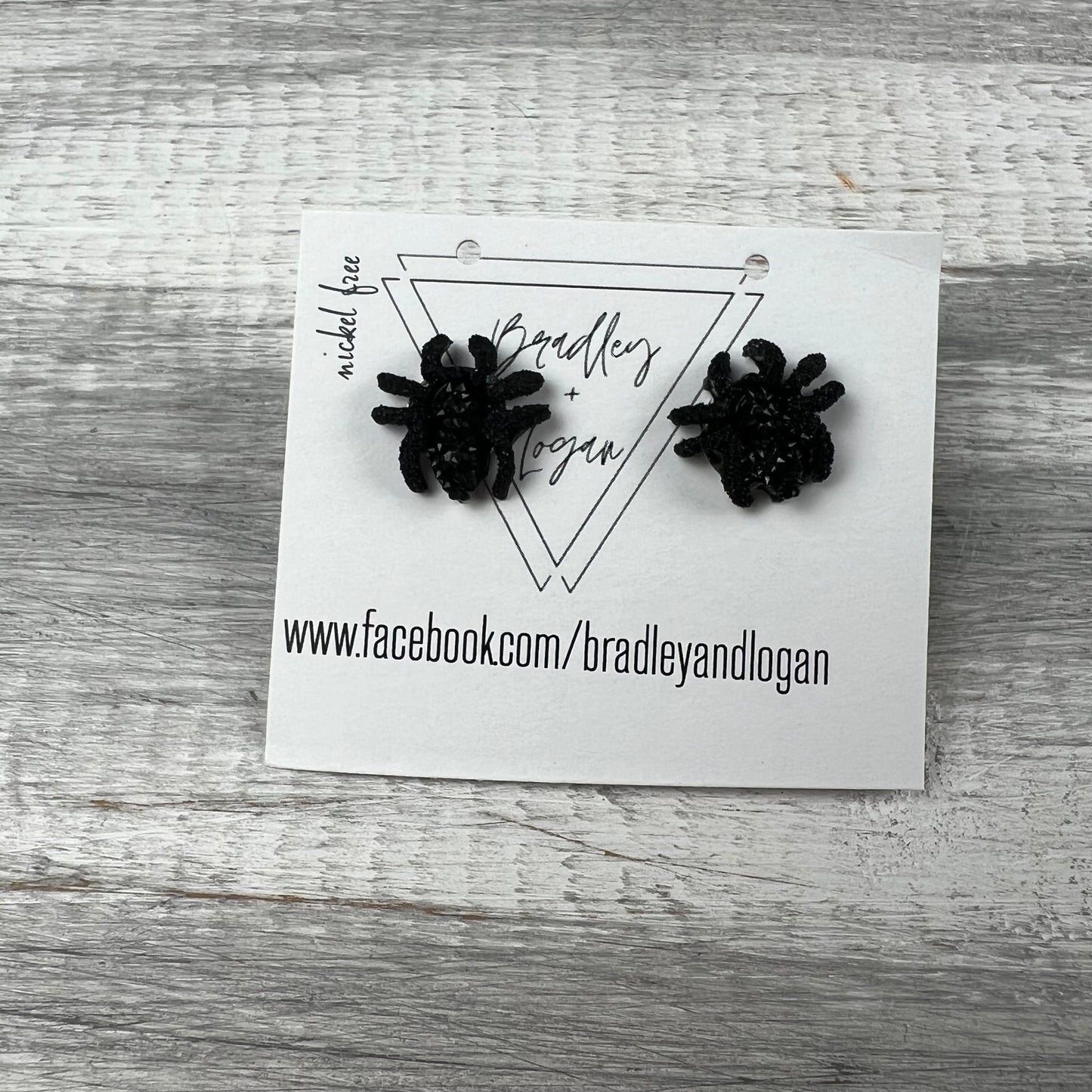 Black Widow Spider Earrings (studs)