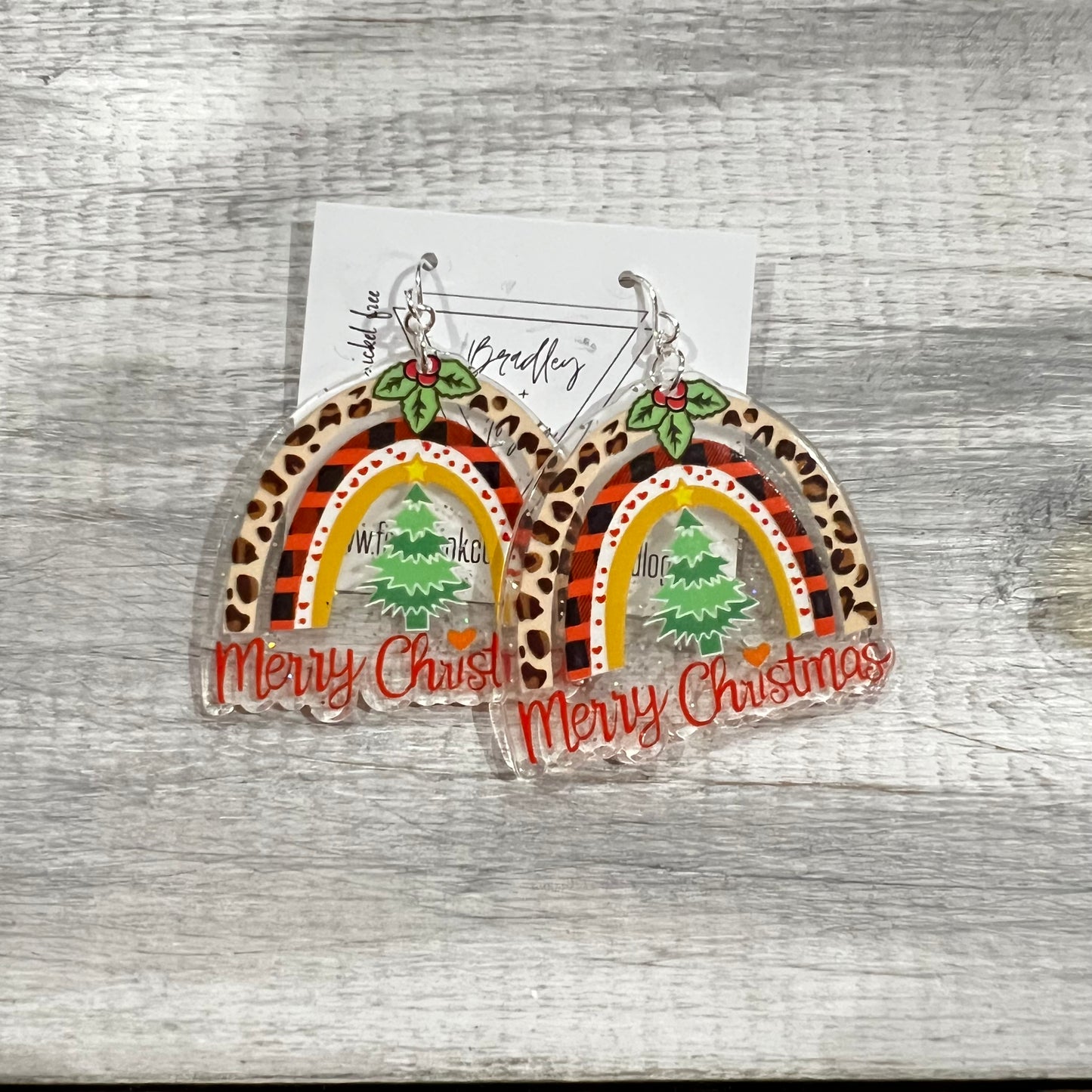 Merry Christmas Rainbows Earrings