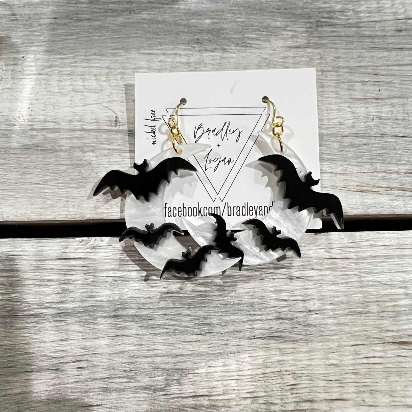 Bats with the Moon Earrings