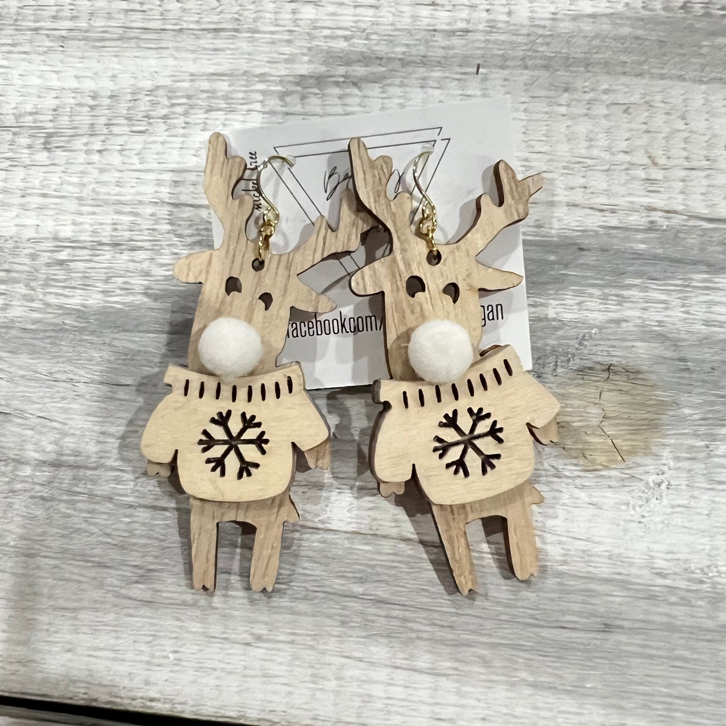 Reindeer in Sweater Earrings