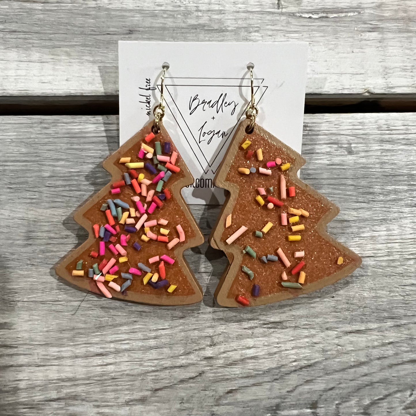 Gingerbread Tree Earrings