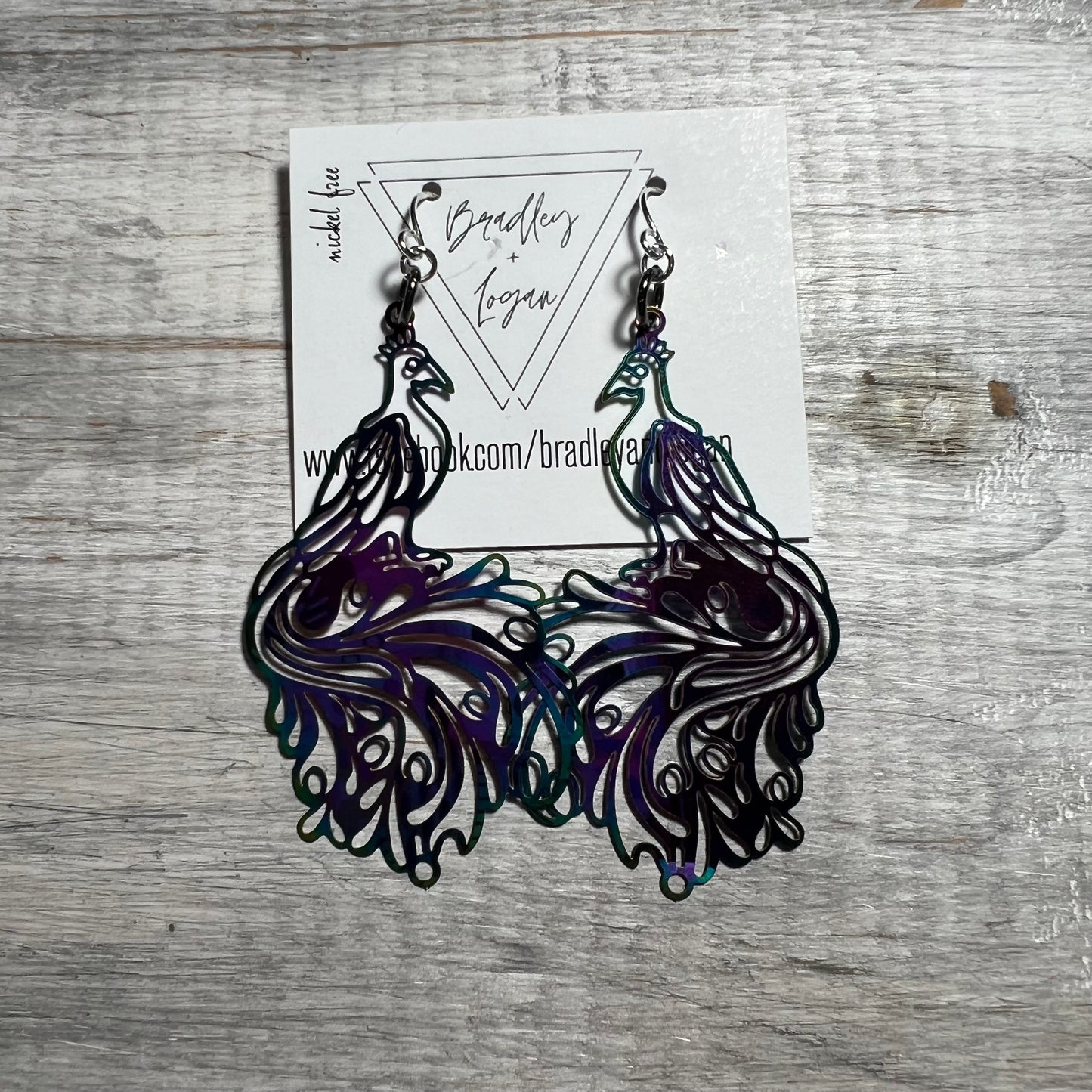 Iridescent Peacock Earrings