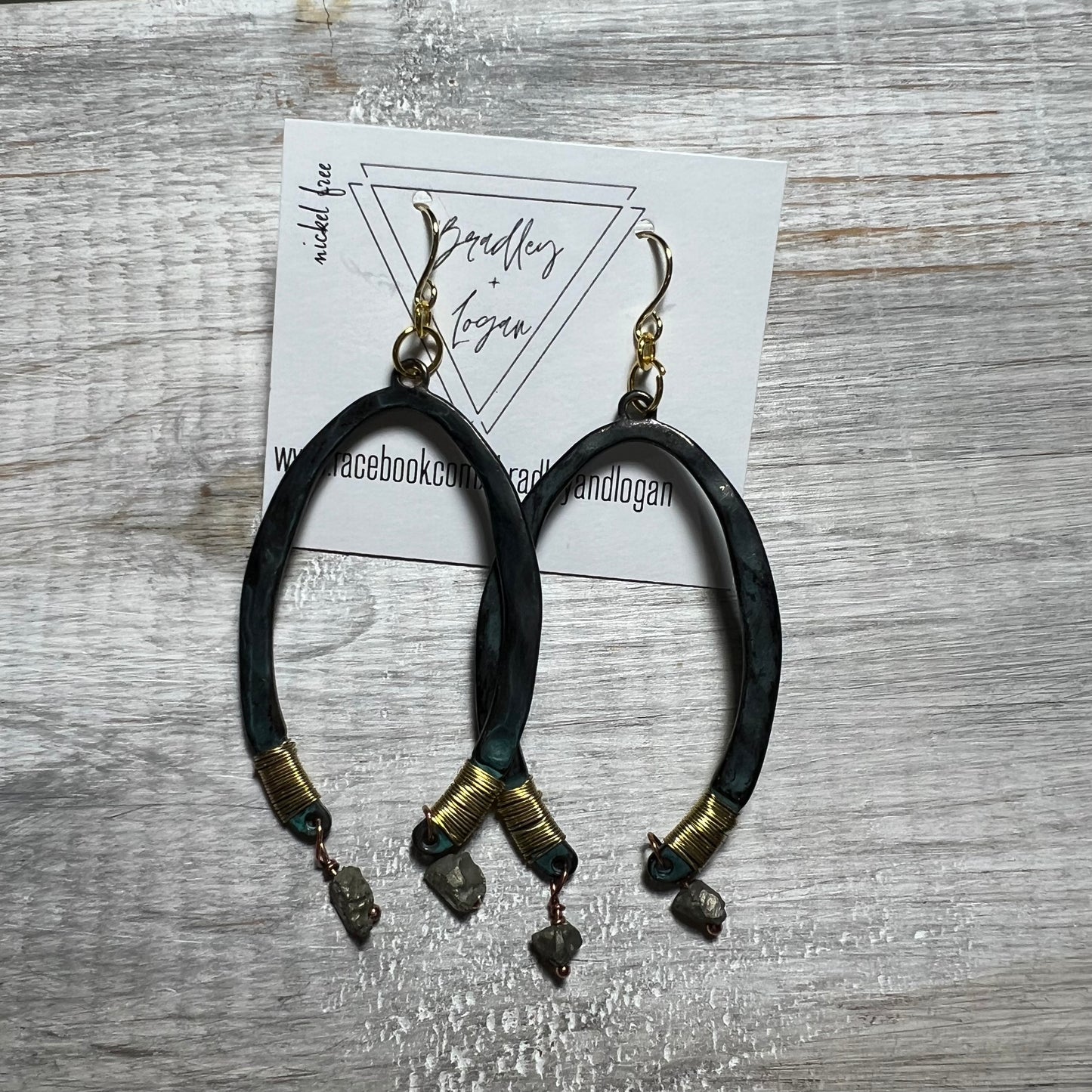 Gunmetal Hook Earrings