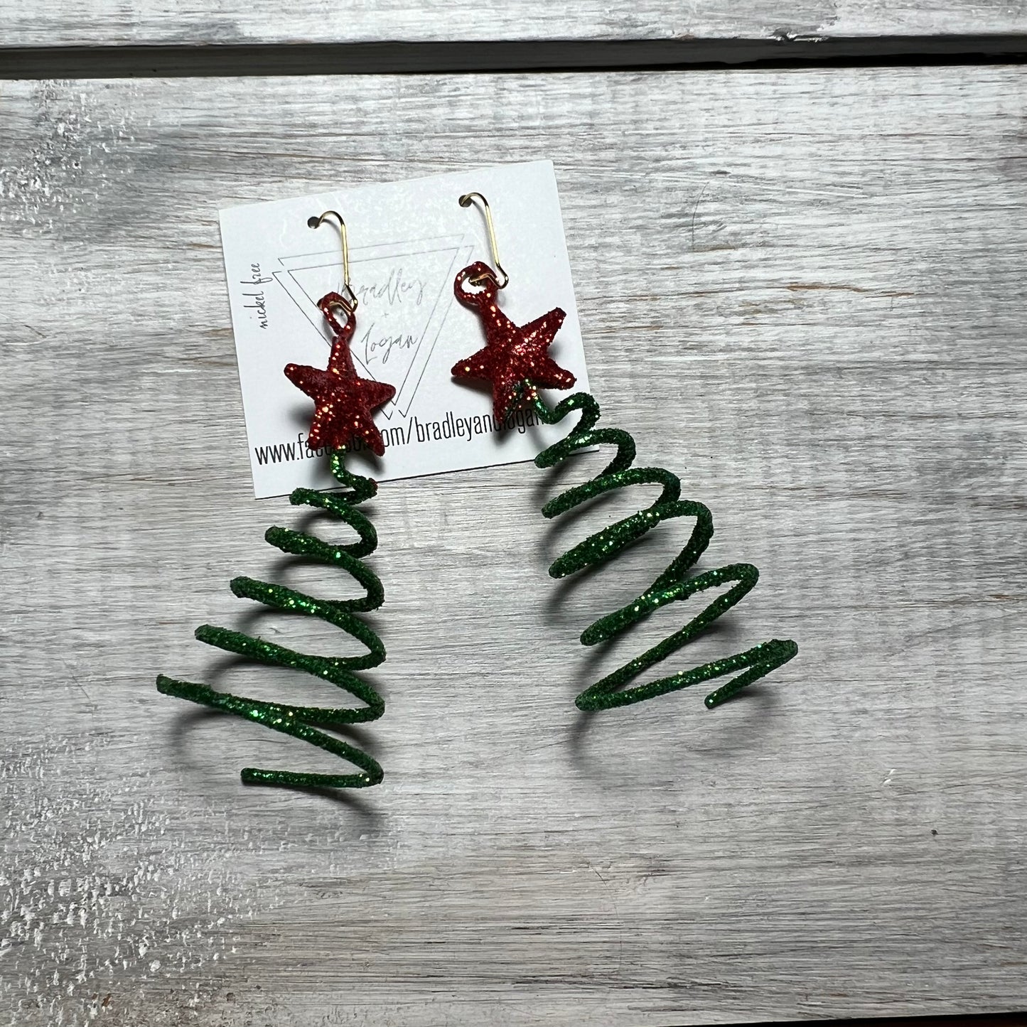 Spiral Christmas Tree Earrings