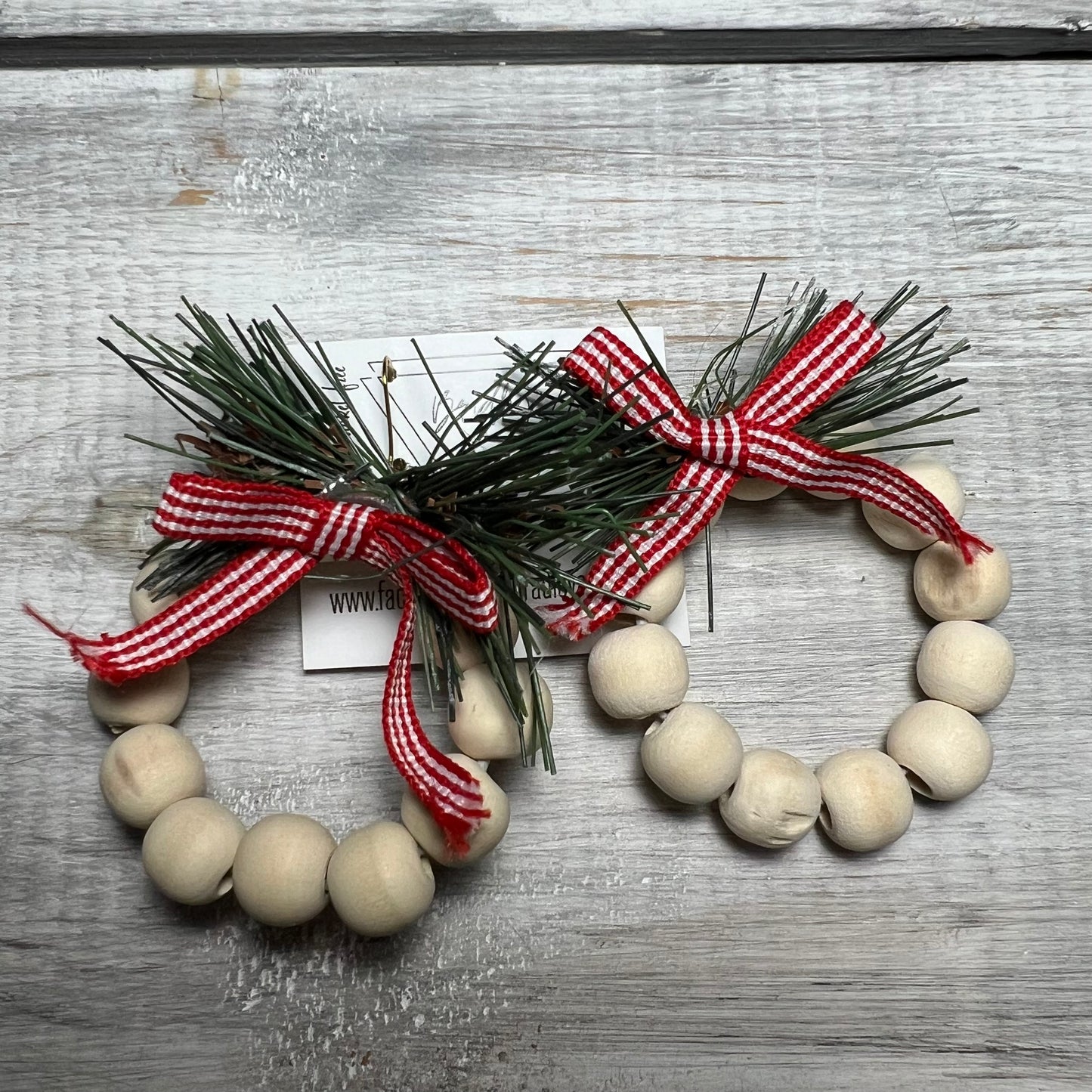 Wooden Wreath Earrings