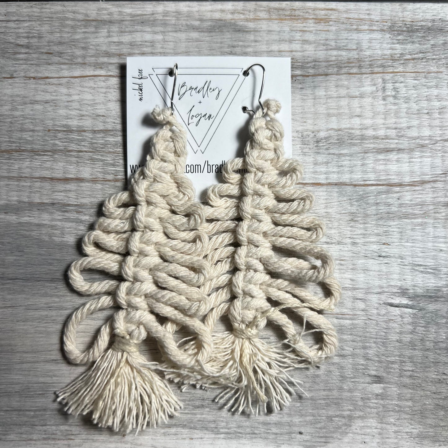 Macrame Christmas Tree Earrings