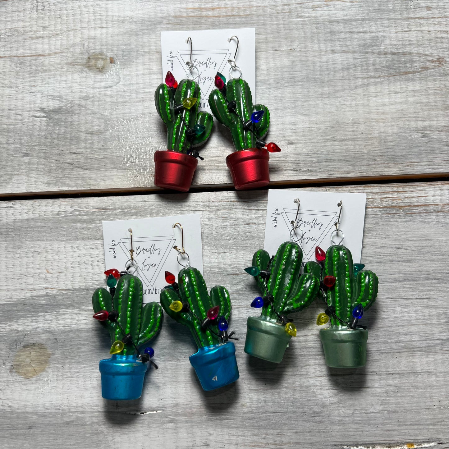 Christmas Cactus Earrings