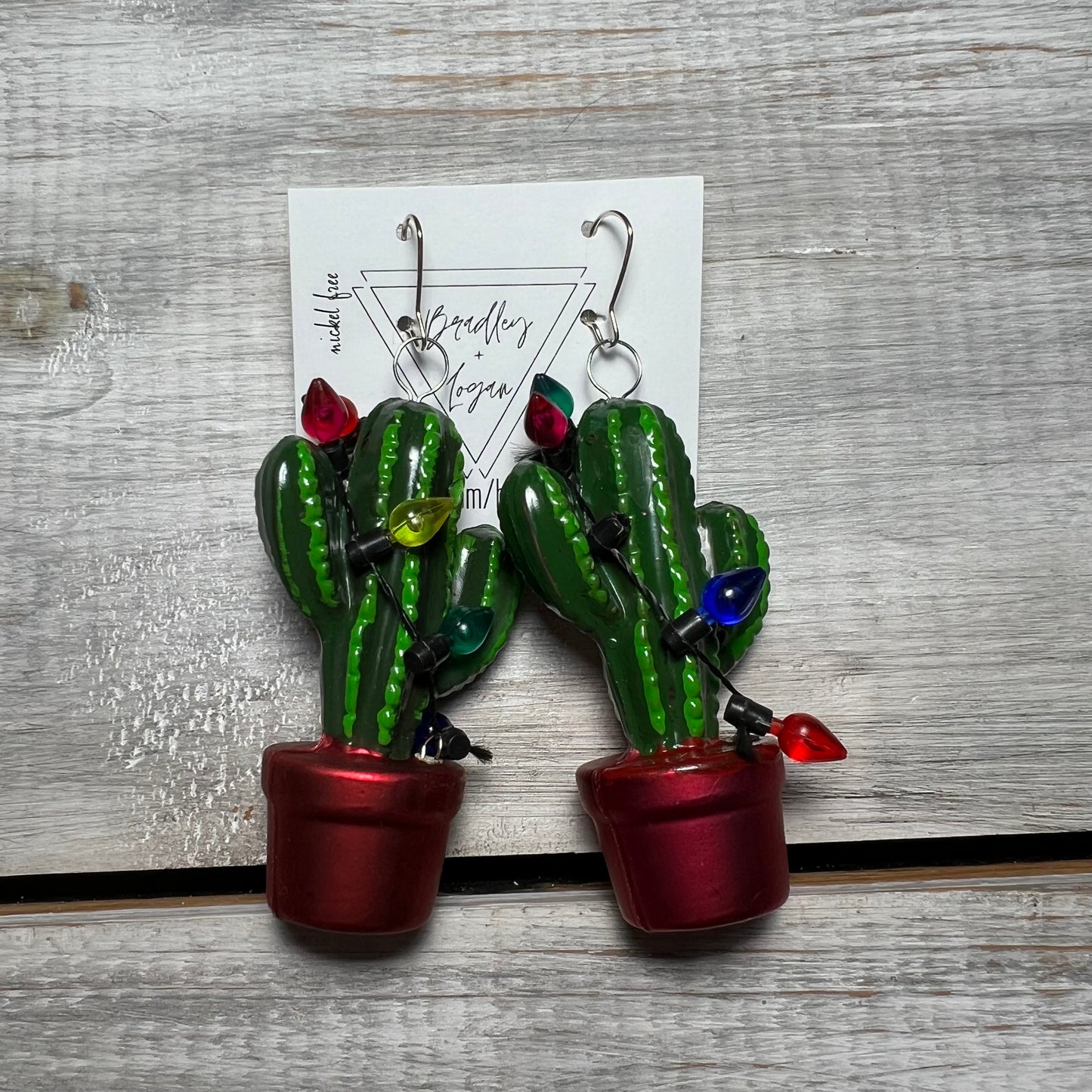 Christmas Cactus Earrings