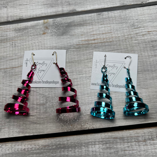 Spiral Christmas Tree Earrings