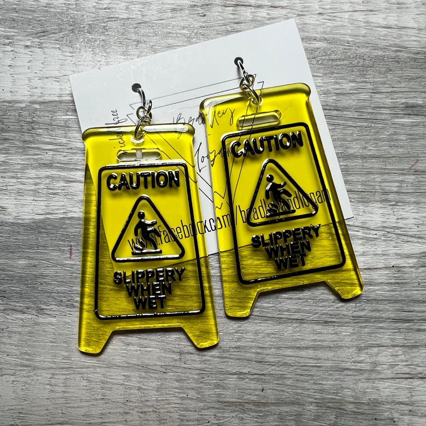 Caution Slippery Earrings