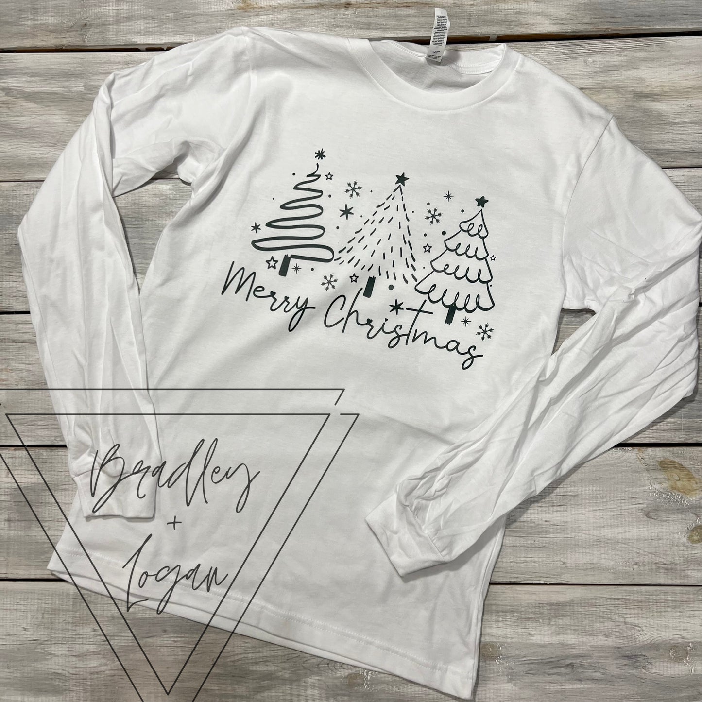 Merry Christmas Sketched Trees