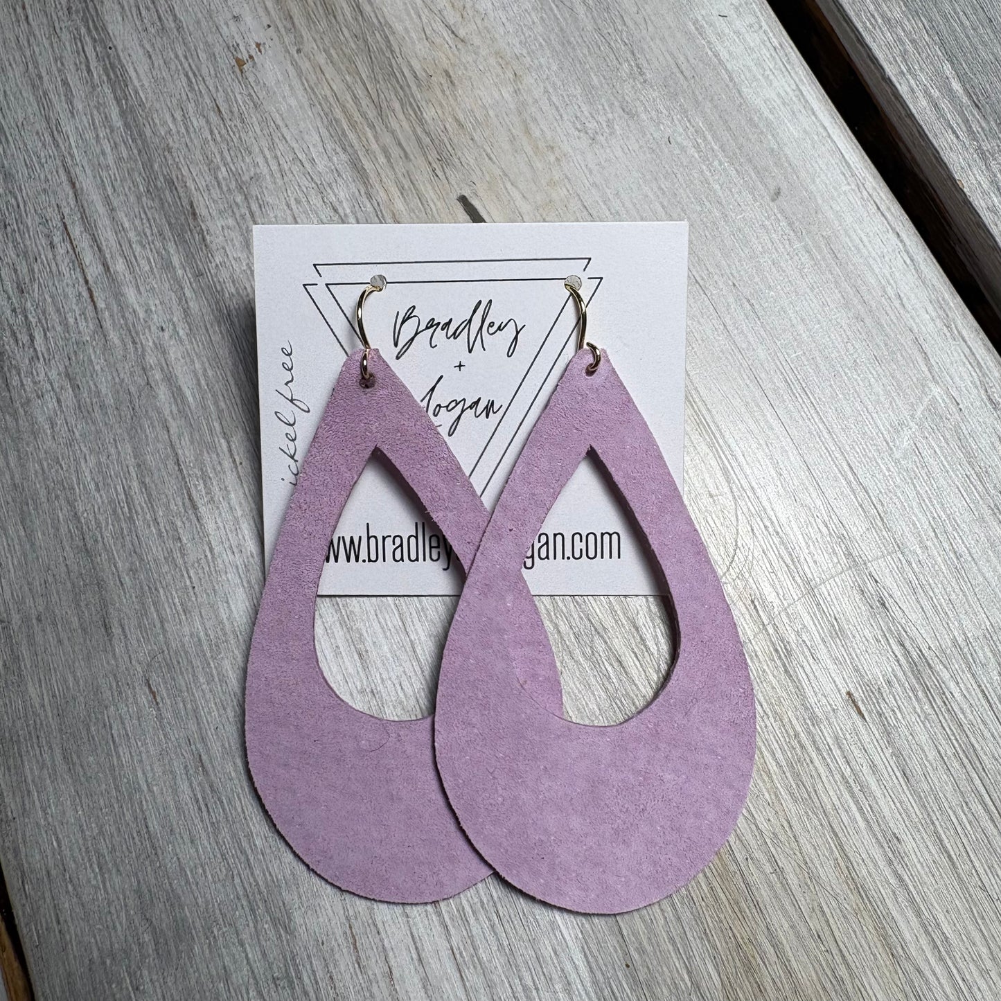 Lilac Leather Earring Collection - Large