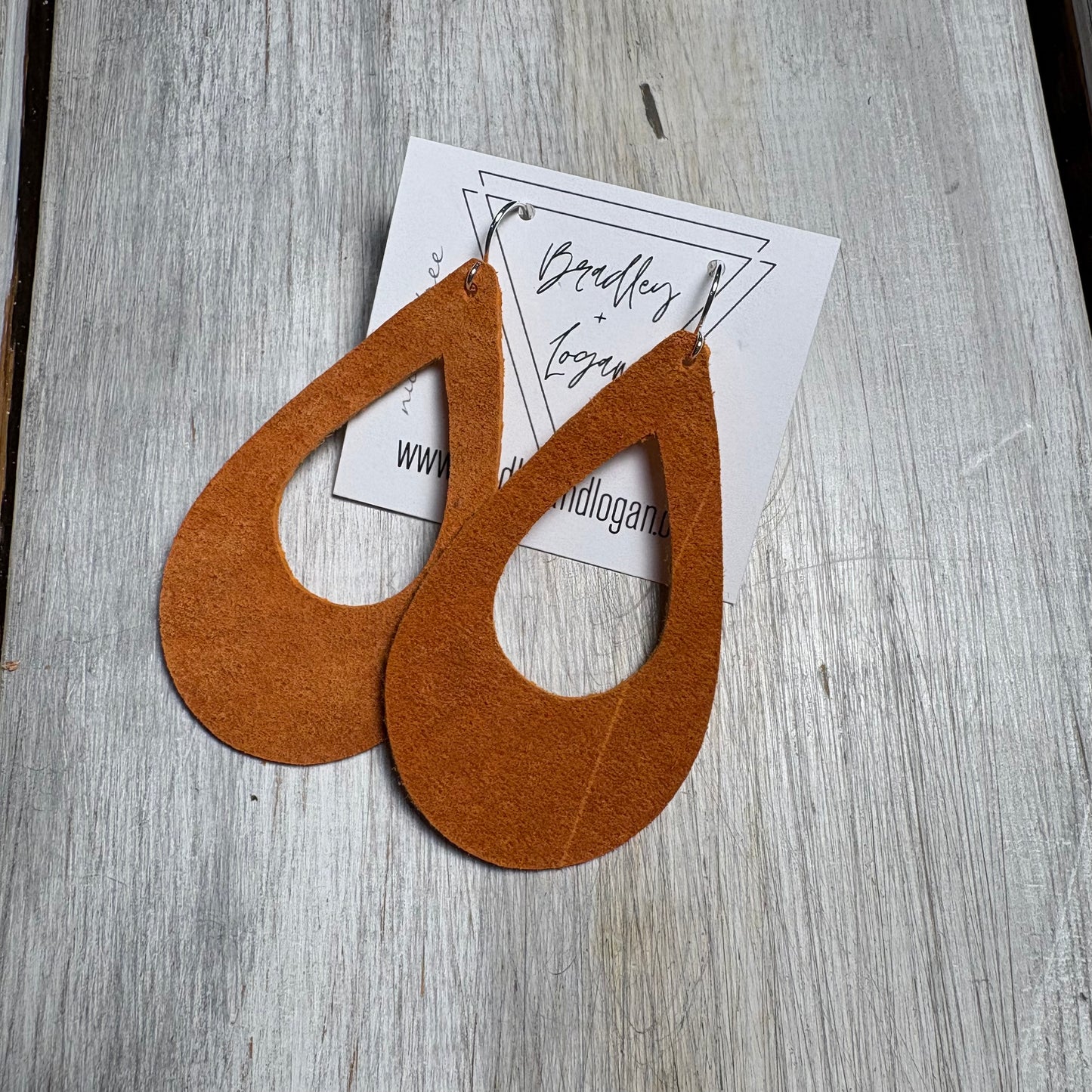Rusty Orange Leather Earring Collection