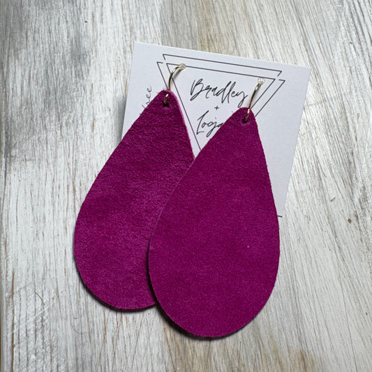 Electric Purple Leather Earring Collection