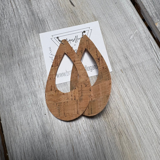 Natural Cork Earring Collection - Large Size