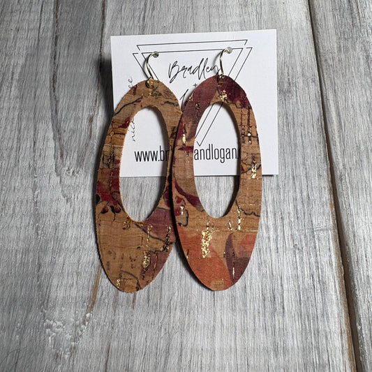 Watercolor Floral Cork Earring Collection - Large Size