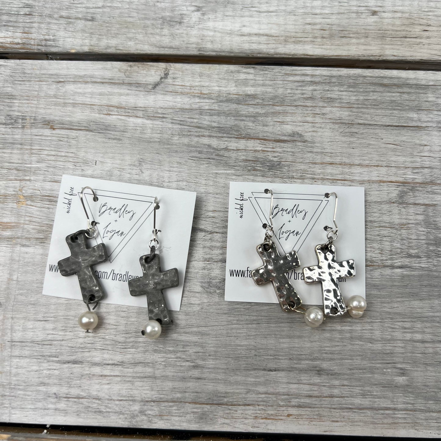 Cross with Pearl Earrings