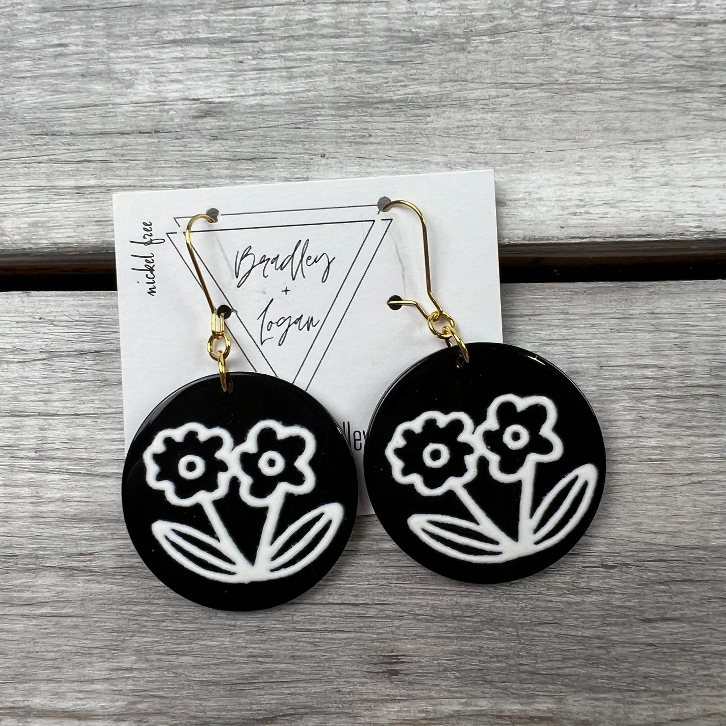 Black + White Minimalist Earrings